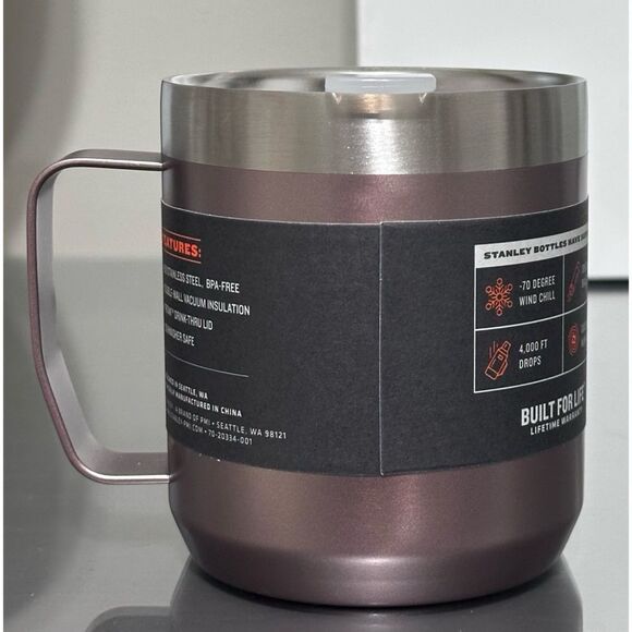 Stanley Classic Legendary 12oz Stainless Steel Camp Mug, ROSE QUARTZ GLOW - Picture 2 of 7